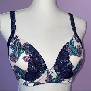 Soma Embraceable Full Coverage Lace Trim Bra Women Size 34B Demi Underwire